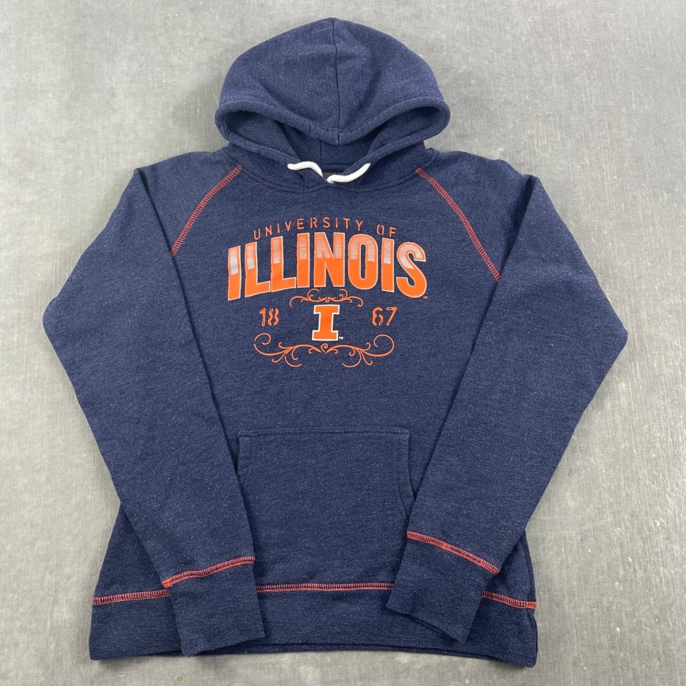 University of Illinois Knights Apparel Women M Navy Blue Hoodie Contrast Stitch